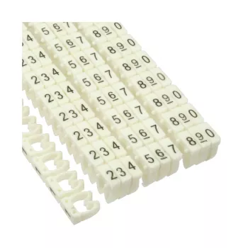 Káblové označovacie krúžky 6 mm InLine č. 0–9, plast, biele, 100 kusov
