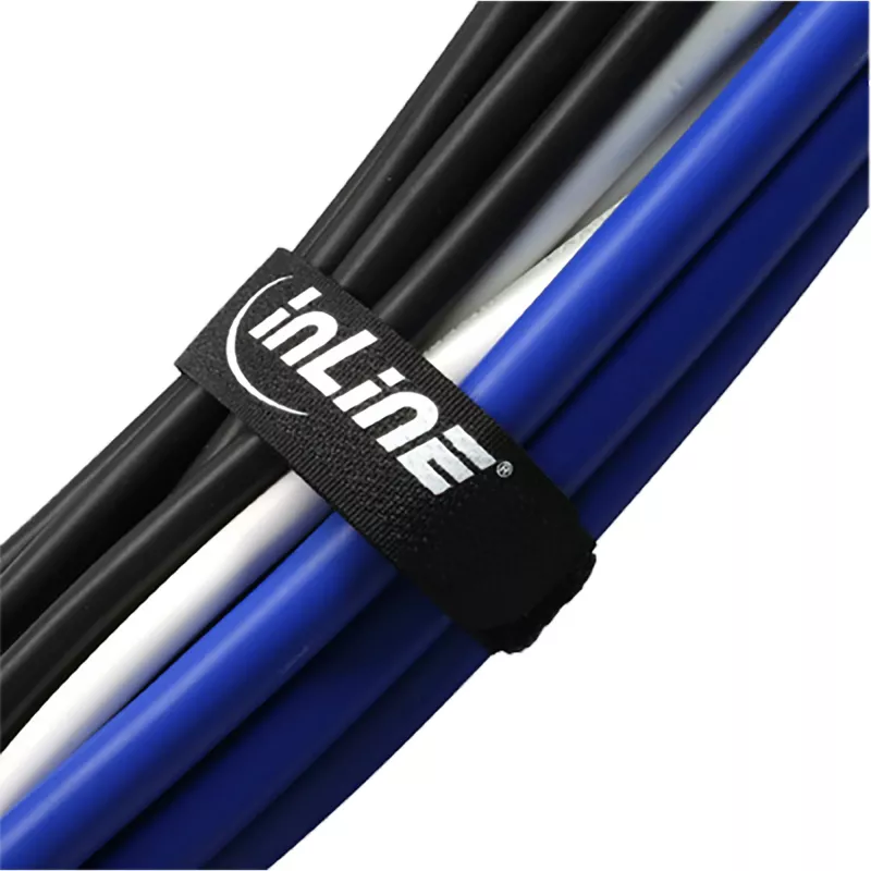 InLine Sada suchých zipsových pások na káble, 5 ks 20 x 300 mm + 5 ks 20 x 500 mm, čierna