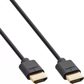 InLine Slim Ultra High Speed HDMI kábel M/M 8K4K pozlátený čierny 2m