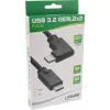 InLine USB 3.2 Gen.2 kábel, USB-C konektor samec/samec zahnutý, čierny, 1,5 m