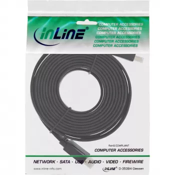 InLine HDMI plochý kábel High Speed kábel s Ethernetom pozlátený čierny 3m