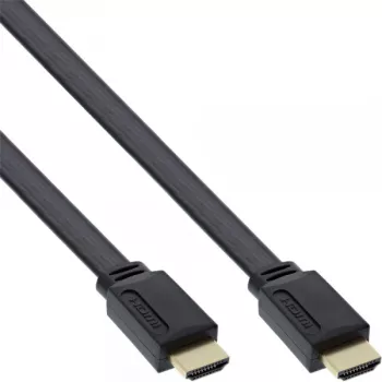 InLine HDMI plochý kábel High Speed kábel s Ethernetom pozlátený čierny 0,5m