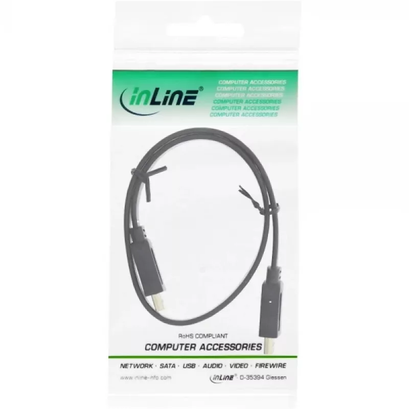 InLine HDMI plochý kábel High Speed kábel s Ethernetom pozlátený čierny 0,5m