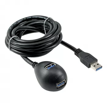 InLine USB 3.2 Gen.1 kábel USB Type-A M / A W + napájanie, so stojanom, čierny, 3m