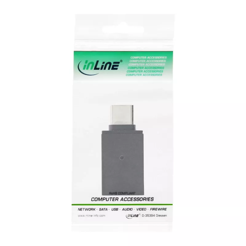 InLine USB 3.2 Gen.2 adaptér, USB-C konektor samec na USB-A konektor samica, OTG
