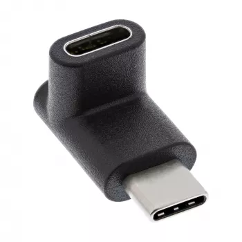USB 3.2 Gen.2 adaptér InLine 35807 USB-C konektor samec na C konektor samica hore/dole zahnutý