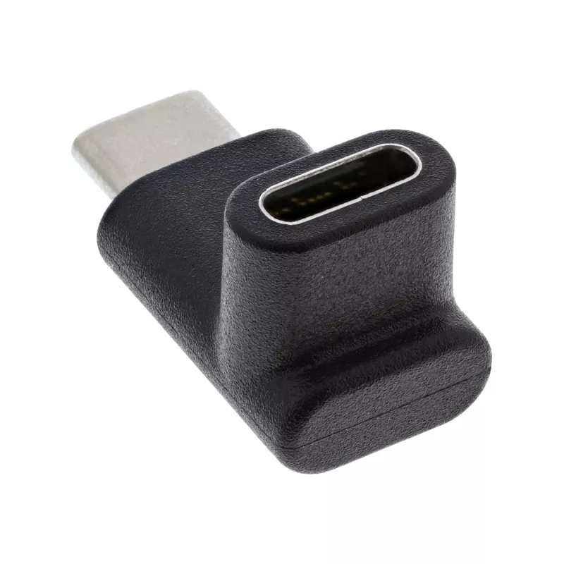 USB 3.2 Gen.2 adaptér InLine 35807 USB-C konektor samec na C konektor samica hore/dole zahnutý