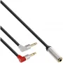 InLine tenký audio kábel pre letecké sedadlo 2x 3,5 mm konektor samec na 1x 3,5 mm konektor samica, 1 m