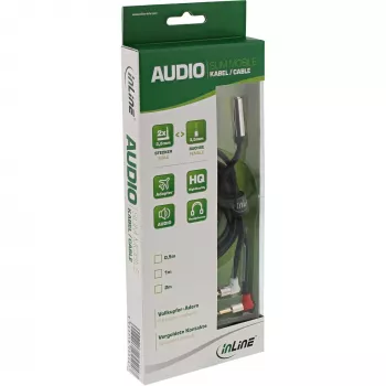 InLine tenký audio kábel pre letecké sedadlo 2x 3,5 mm konektor samec na 1x 3,5 mm konektor samica, 1 m