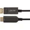 InLine DisplayPort na HDMI AOC konvertorový kábel, 4K/60Hz, čierny, 50m
