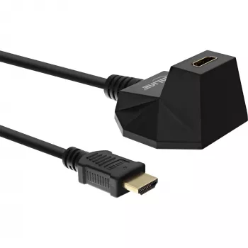 InLine HDMI Station, HS HDMI kábel s Ethernet, M/F, čierny, pozlátené kontakty, 5m