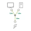 InLine Y napájací kábel 1x CEE 7/7 zahnutý / 2x 3-pol IEC C13 konektor samec, 3 m