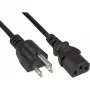 InLine napájací kábel USA konektor / 3-pol IEC C13 konektor samec, 18 AWG, 5 m
