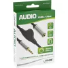 InLine tenký audio kábel 3,5 mm konektor samec / konektor samica s regulátorom hlasitosti 0,25 m