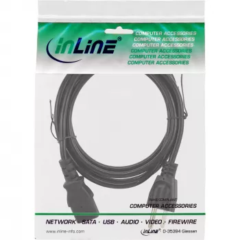 InLine napájací kábel USA konektor / 3-pin IEC C13 konektor samec, 18 AWG, 1 m