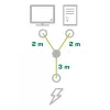 InLine Y napájací kábel 1x CEE 7/7 zahnutý / 2x 3-pol IEC C13 konektor samec, 5 m