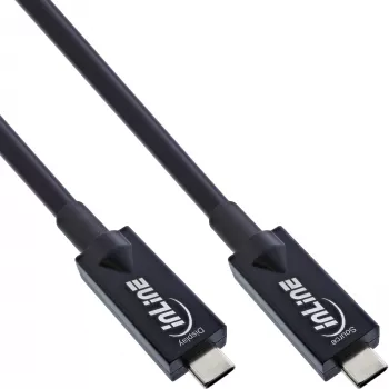 InLine USB 3.2 Gen.2 AOC kábel USB-C konektor samec/samec 5 m 10 Gbit/s čierny
