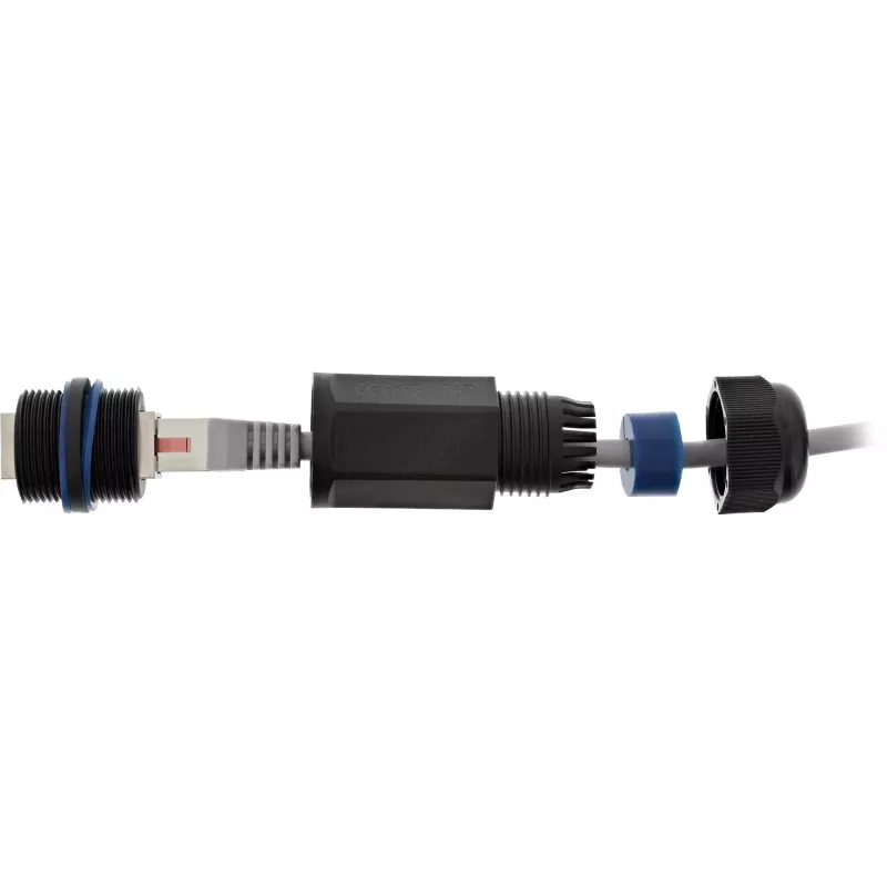 InLine Cat.6 spojka, vodotesná IP67, 2x RJ45 F/F, 1:1