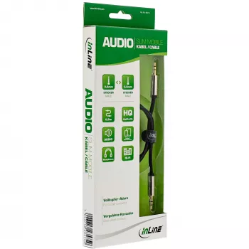 InLine tenký audio kábel 3,5 mm konektor samec / samec stereo 0,5 m