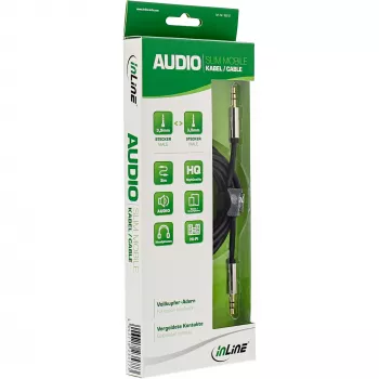 InLine tenký audio kábel 3,5 mm konektor samec / samec, stereo, 2 m