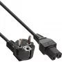InLine napájací kábel, CEE7/7 zahnutý na C15 rovný, 3 x 1 mm², čierny, 1 m