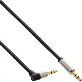 InLine tenký audio kábel 3,5 mm samec / samec zahnutý stereo 5 m