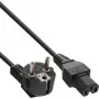 InLine napájací kábel, CEE7/7 zahnutý na C15 rovný, 3 x 1 mm², čierny, 5 m