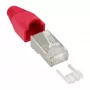 InLine crimp konektor RJ45 8P8C tienený s navliekacou pomôckou a ochranou proti zlomeniu, červený