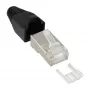 InLine crimp konektor RJ45 8P8C tienený s navliekacou pomôckou a ochranou proti zlomeniu 100 ks