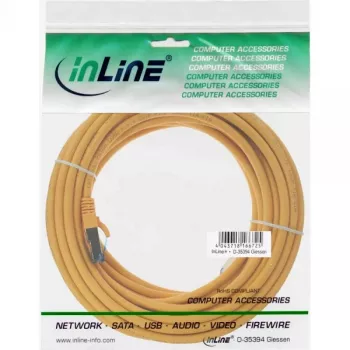 InLine patch kábel S/FTP PiMF Cat.6A bezhalogénový 500 MHz žltý 7,5 m