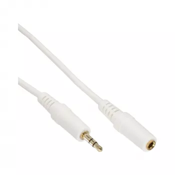 InLine audio kábel, 3,5 mm jack konektor samec/samica, stereo, biely/zlatý 10 m