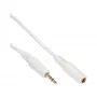 InLine audio kábel 3,5 mm konektor samec/samica, stereo, biely/zlatý 5 m