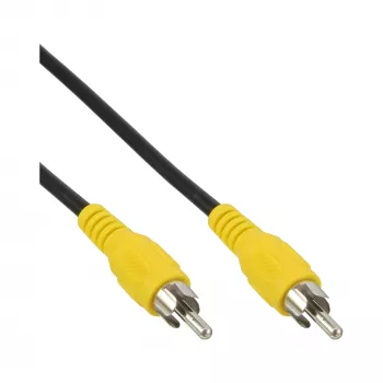 InLine video kábel, 1x RCA M/M, žlté konektory, 5m