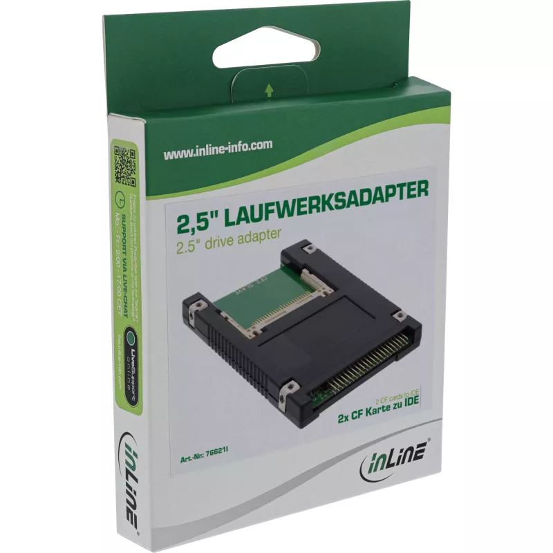 InLine IDE 2,5 palcový disk na 2x Compact Flash adaptér – CF karty ako pevné disky