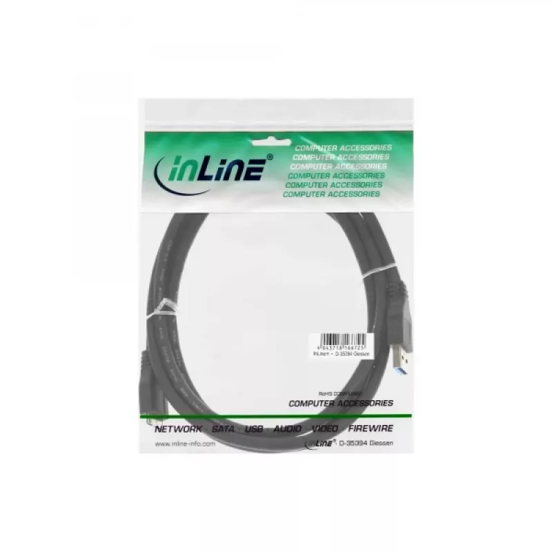 InLine USB 3.2 Gen.1 kábel Typ A konektor samec / Micro B konektor samec, čierny, 2m