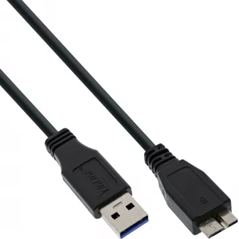 USB 3.2 Gen.1 kábel Typ-A-konektor samec / Micro-B-konektor samec InLine 35410 1m čierny
