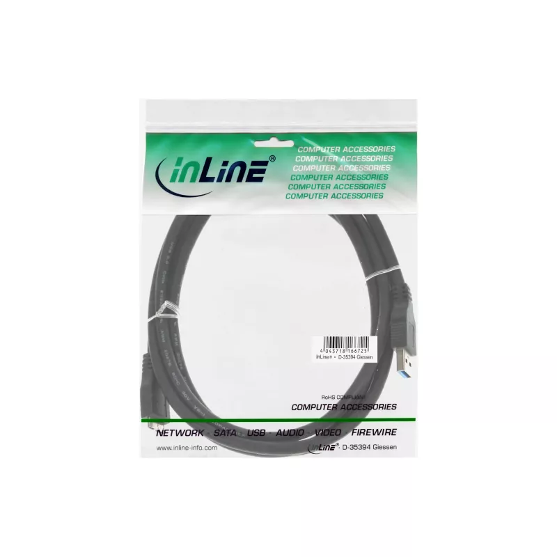 USB 3.2 Gen.1 kábel Typ-A-konektor samec / Micro-B-konektor samec InLine 35410 1m čierny
