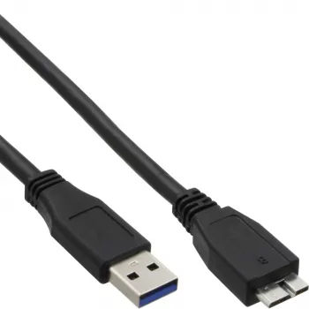 InLine USB 3.2 Gen.1 kábel Typ A konektor samec / Micro B konektor samec, čierny, 0,5 m