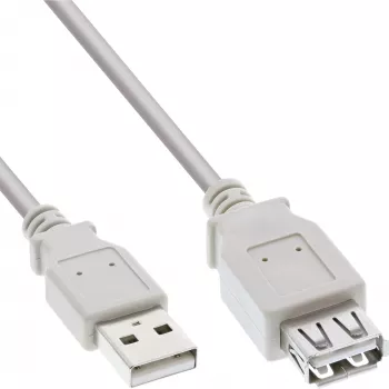 USB 2.0 predlžovací kábel Typ A konektor samec/konektor samica InLine 34610X béžový 1m