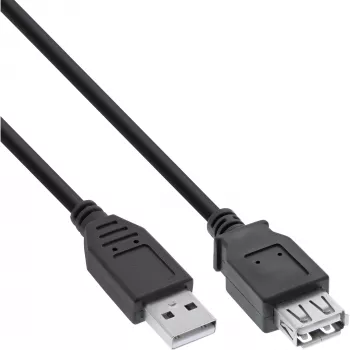 USB 2.0 predlžovací kábel Typ A konektor samec/konektor samica InLine 34610B čierny 1m