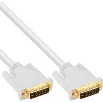 InLine DVI-D kábel 24+1 samec/samec DVI Dual Link biely/zlatý 5 m