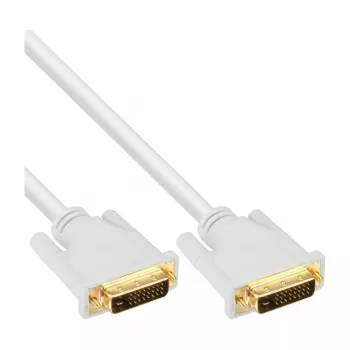 InLine DVI-D kábel 24+1 samec/samec DVI Dual Link biely/zlatý 2m