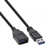 InLine USB 3.2 Gen.1 kábel Type-A samec / Type-A samica, čierny, 0,5 m