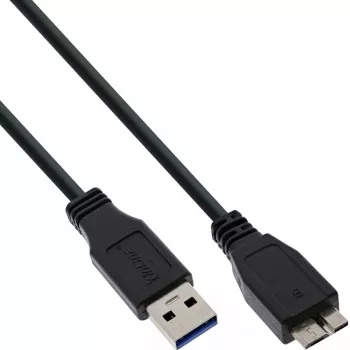 InLine USB 3.2 Gen.1 Kábel, USB-A na Micro-USB B, 5 m, čierny (35450)