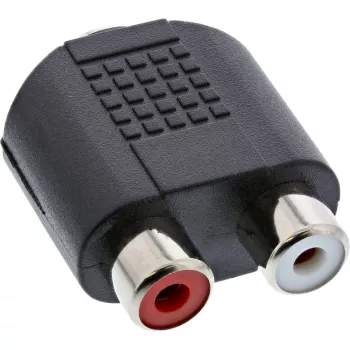 Audio adaptér 3,5 mm samica, samica stereo / 2x Cinch, samica InLine 99346