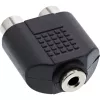 Audio adaptér 3,5 mm samica, samica stereo / 2x Cinch, samica InLine 99346