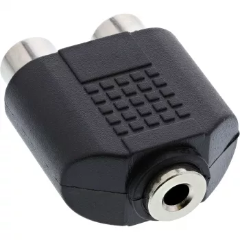 Audio adaptér 3,5 mm samica, samica stereo / 2x Cinch, samica InLine 99346