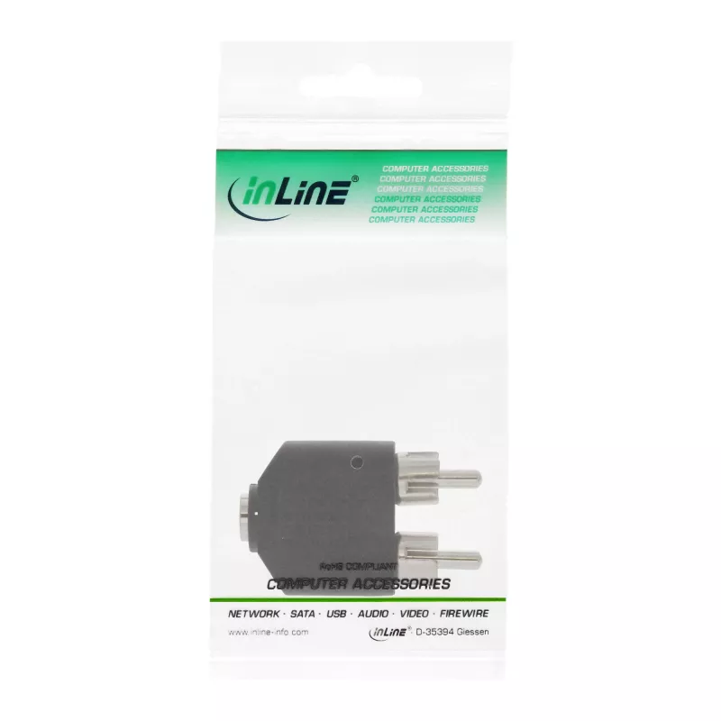 Audio adaptér 3,5 mm jack samica stereo / 2x Cinch samec InLine 99343