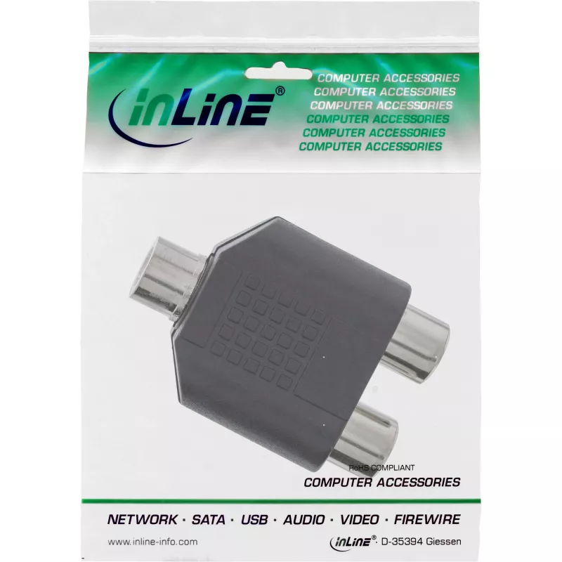 Audio adaptér 3,5 mm jack samica mono / 2x Cinch samica InLine 99338