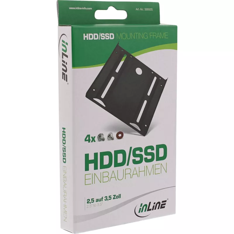 InLine HDD/SSD montážny rám, 2,5 palca na 3,5 palca, so skrutkami, čierny